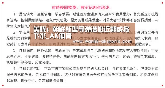 美媒:朝鲜新型导弹潜艇近期或将下水_AK体育(图1) 体育视频